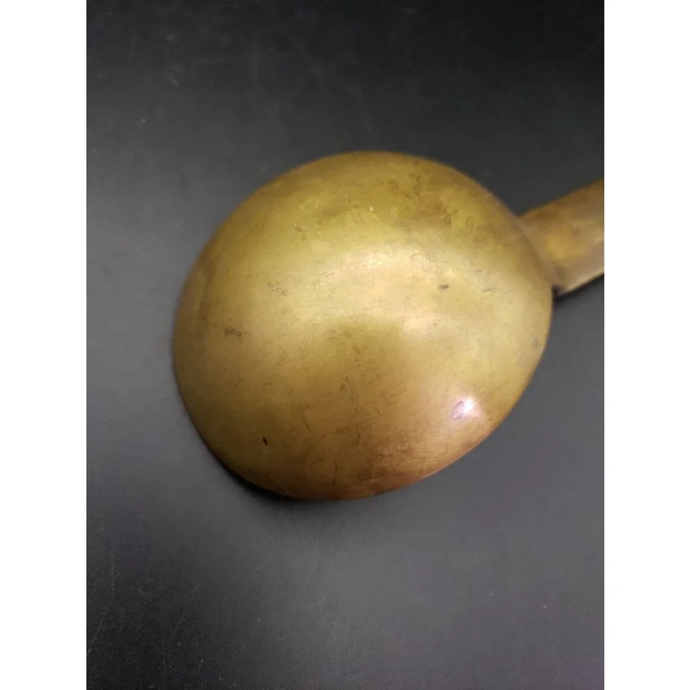 Vintage MCM Spoon & Fork Salad Servers Wood and Brass 11